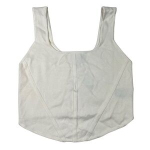 House of Harlow 1960 Bustier Corset Style Fitted Ribbed Knit Tank Top NWT Large